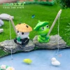 Creative fishing fish, frog, panda figurines, cute fish tank landscaping diy decorative accessories, micro-landscape small ornaments details Picture